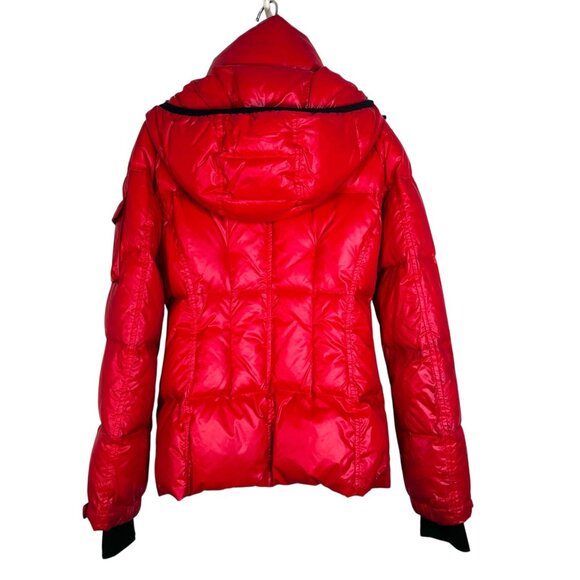 S13 NYC Quilted Down Puffer Coat Removable Hood Red Winter Ski Jacket Medium - Picture 11 of 16